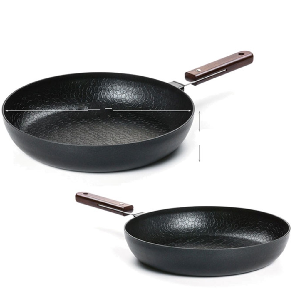 인덕션용 후라이팬 28cm 우드 핸들 프라이팬 가벼운 고급 프리미엄 - 상품 이미지