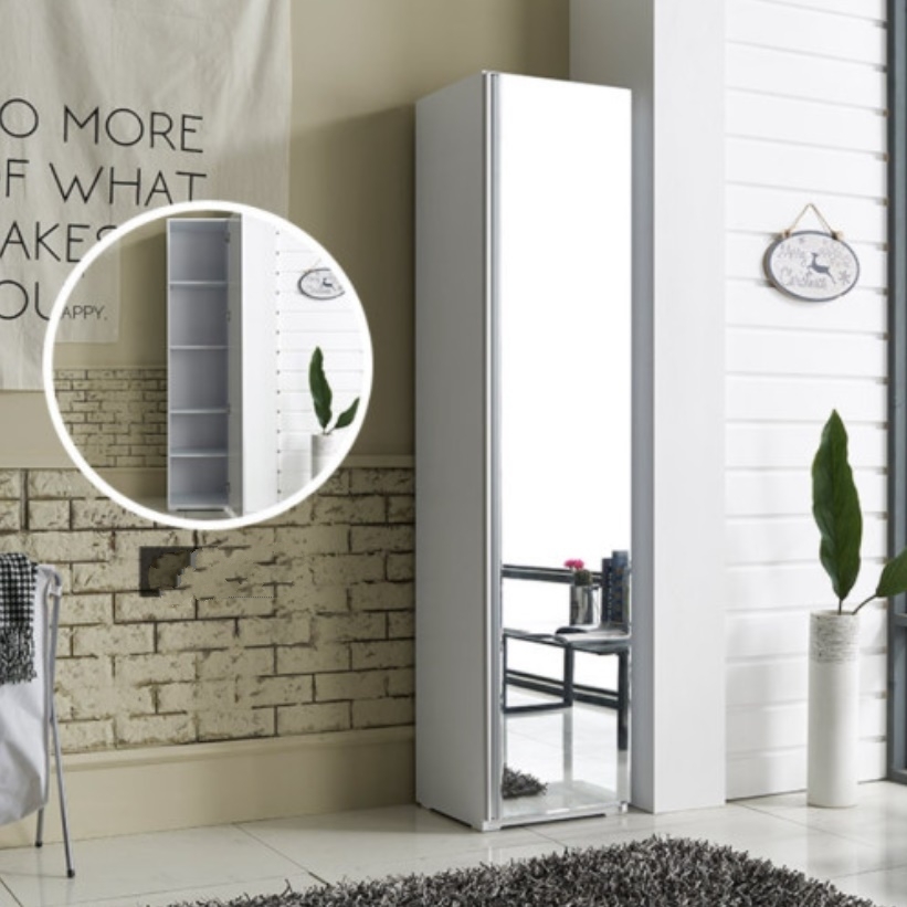 시스템수납장 400 여닫이수납장 전면 전신거울 인테리어수납장 간이 도어장 수납정리장 - 상품 이미지