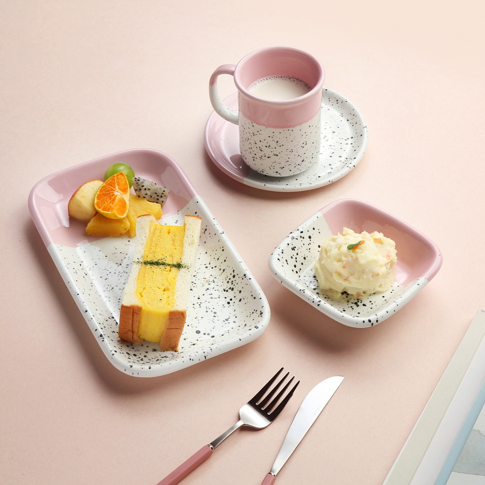 아르딘 에센셜 마블 쿠앤크 도자기 디저트 카페 플레이트 / 브래드 접시 15cm 이미지 7