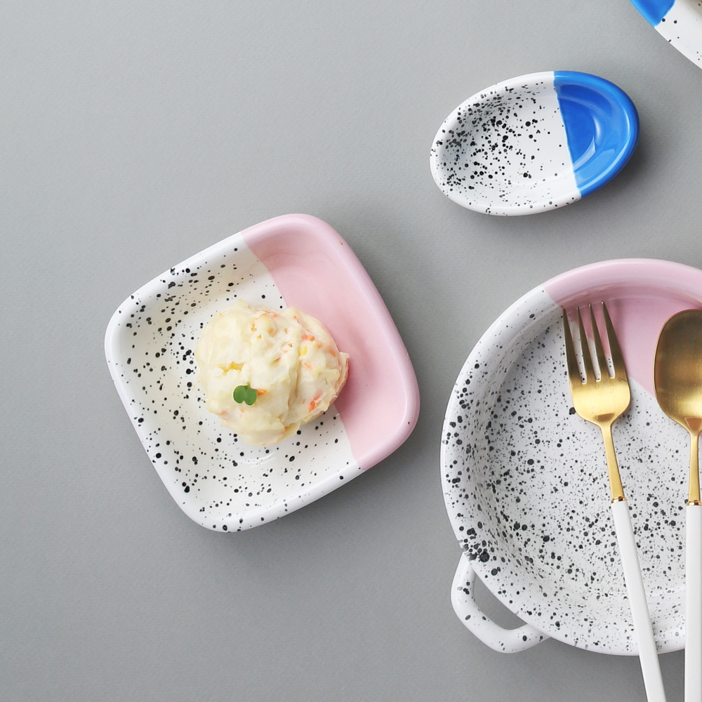 아르딘 에센셜 마블 쿠앤크 도자기 디저트 카페 플레이트 / 사각찬기(S) 12.5cm - 상세 이미지 3