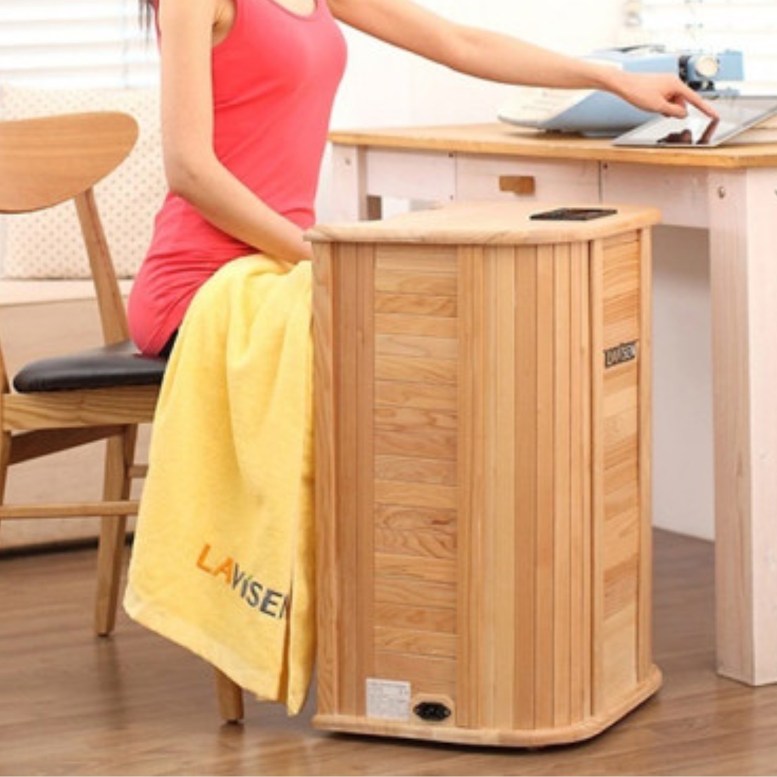 가정용 원룸 소형 원목 나무 족욕기 건식 반신욕기