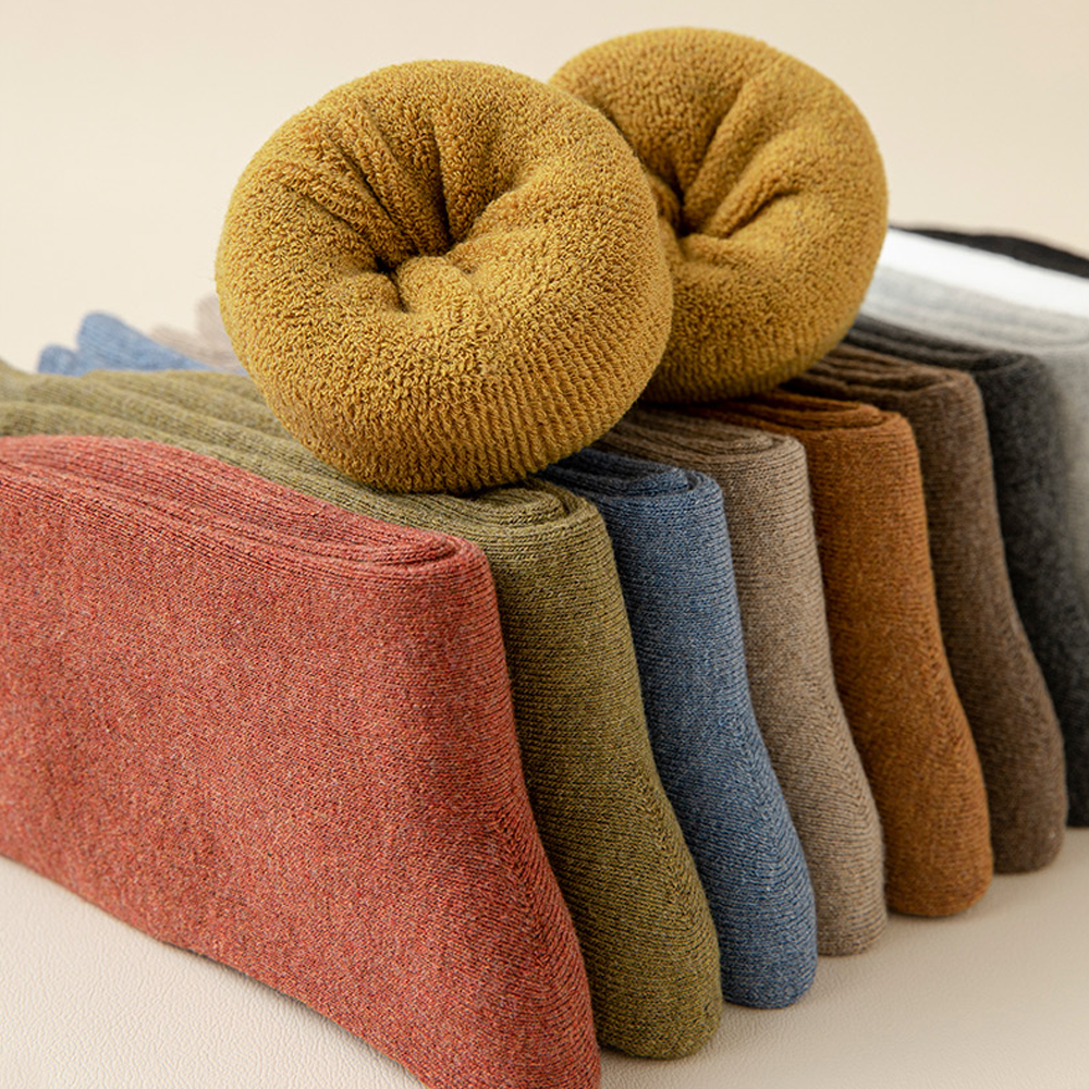 에멜강스 여성 겨울 기모 양말 따뜻한 보온 방한 발열 통파일 두꺼운 수면 양말 세트