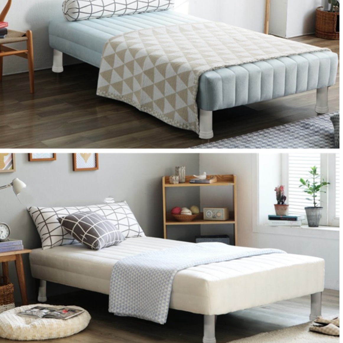 매트리스 일체형 원룸침대 푹신한 자취방침대 미니 싱글 침대