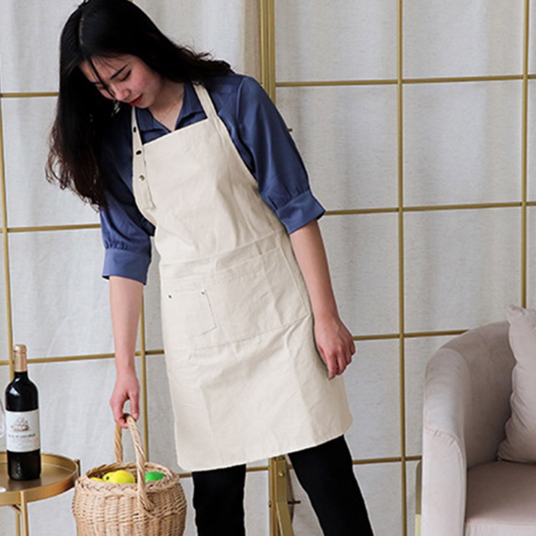 겨울용 앞치마 요양 보호사 앞치마 미용실 롱 앞치마