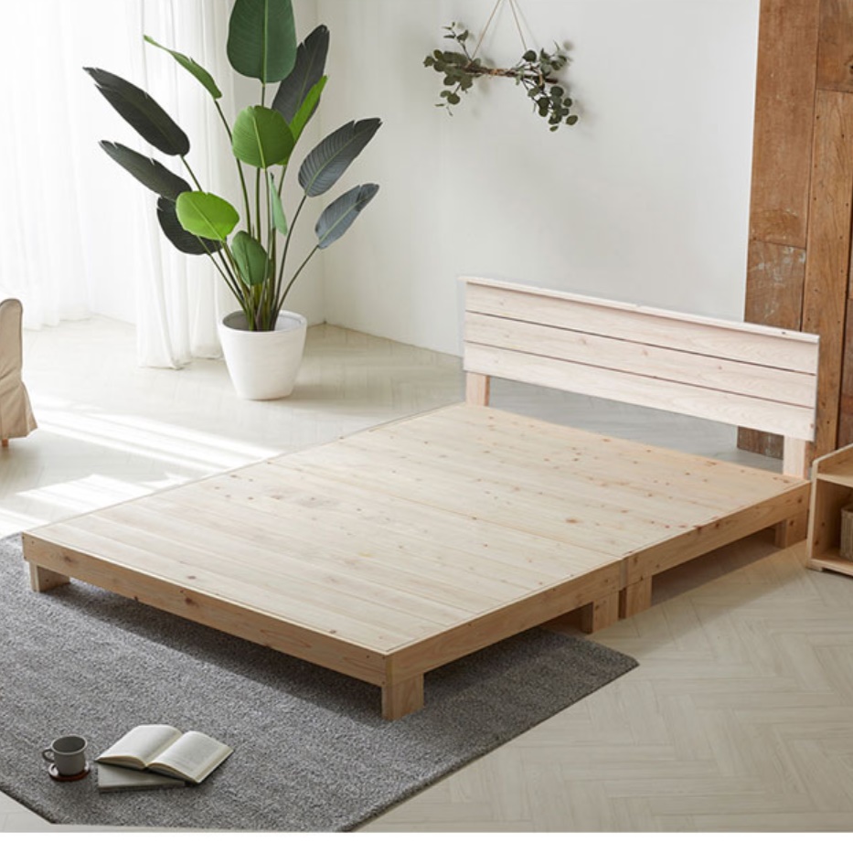 편백나무 평상 저상 침대 프레임 퀸 낮은 침대 틀 Q 원목 매트리스 받침 대 깔판 파레트