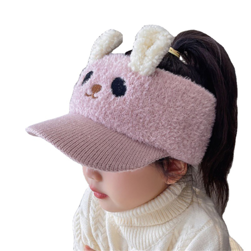 여아 유아 키즈 아동 초등 학생 어린이 겨울 방한 털 니트 캡 썬캡 헤어 밴드 모자 아기 - 상세 이미지 3