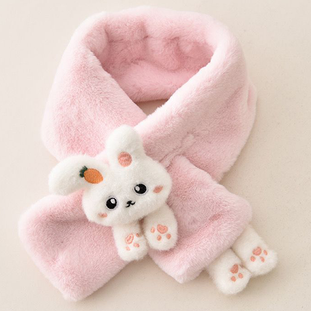 여아 목도리 유아 아동 키즈 어린이 초등 겨울 털 방한 토끼 머플러 - 상세 이미지 4