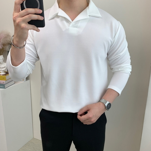 남자 긴팔 95부터110 빅사이즈 오버핏 루즈핏 봄 가을 스판 무지 분또 면 스판 티셔츠 - 상세 이미지 3