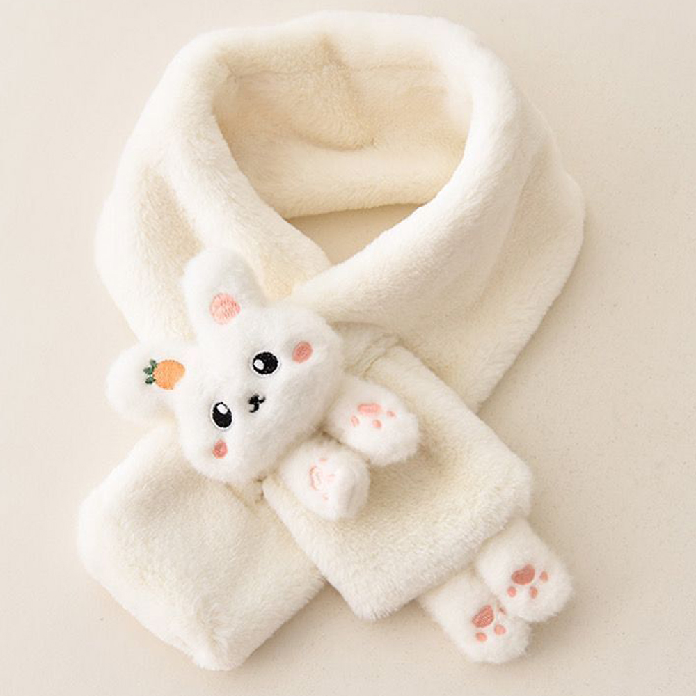 여아 목도리 유아 아동 키즈 어린이 초등 겨울 털 방한 토끼 머플러 - 상세 이미지 2