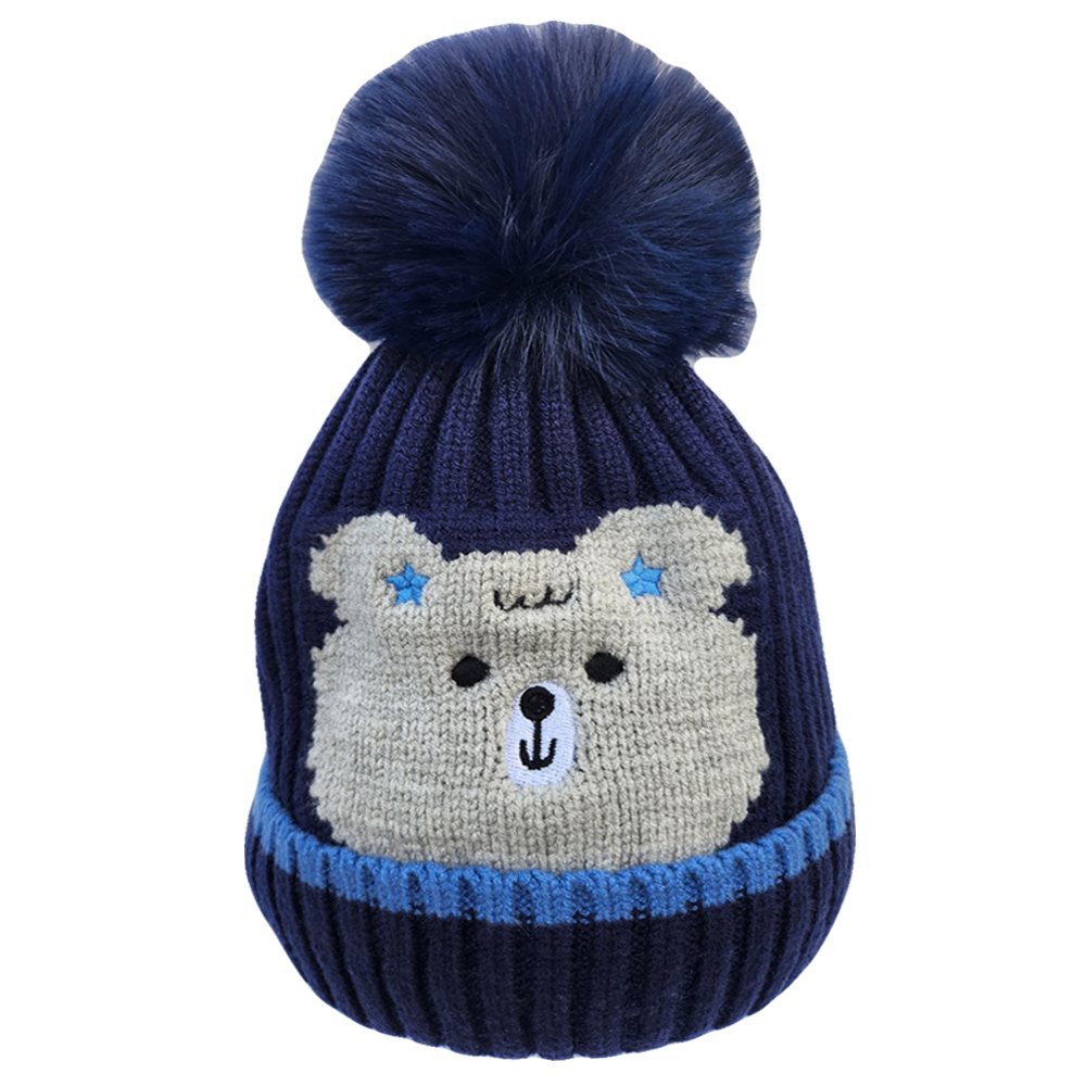 겨울 유아 키즈 아동 어린이 남아 여아 초등 학생 방한 털 니트 곰돌이 방울 비니 모자 - 상세 이미지 5