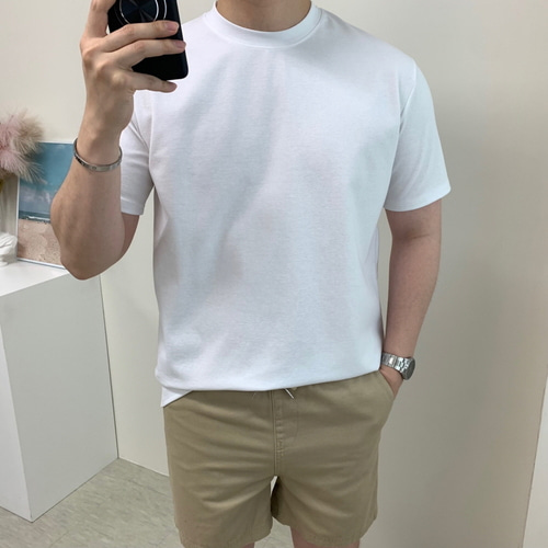 남자 슬림핏 아이스 분또 반팔 여름 쿨링 티셔츠 - 메인 이미지