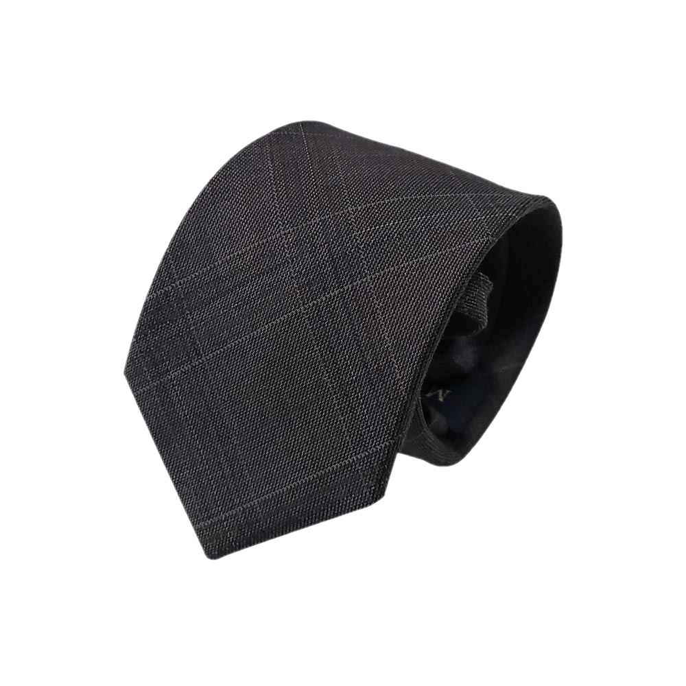 엠스코프 정장 원단 멜란 체크 자동 지퍼형 넥타이 MN462