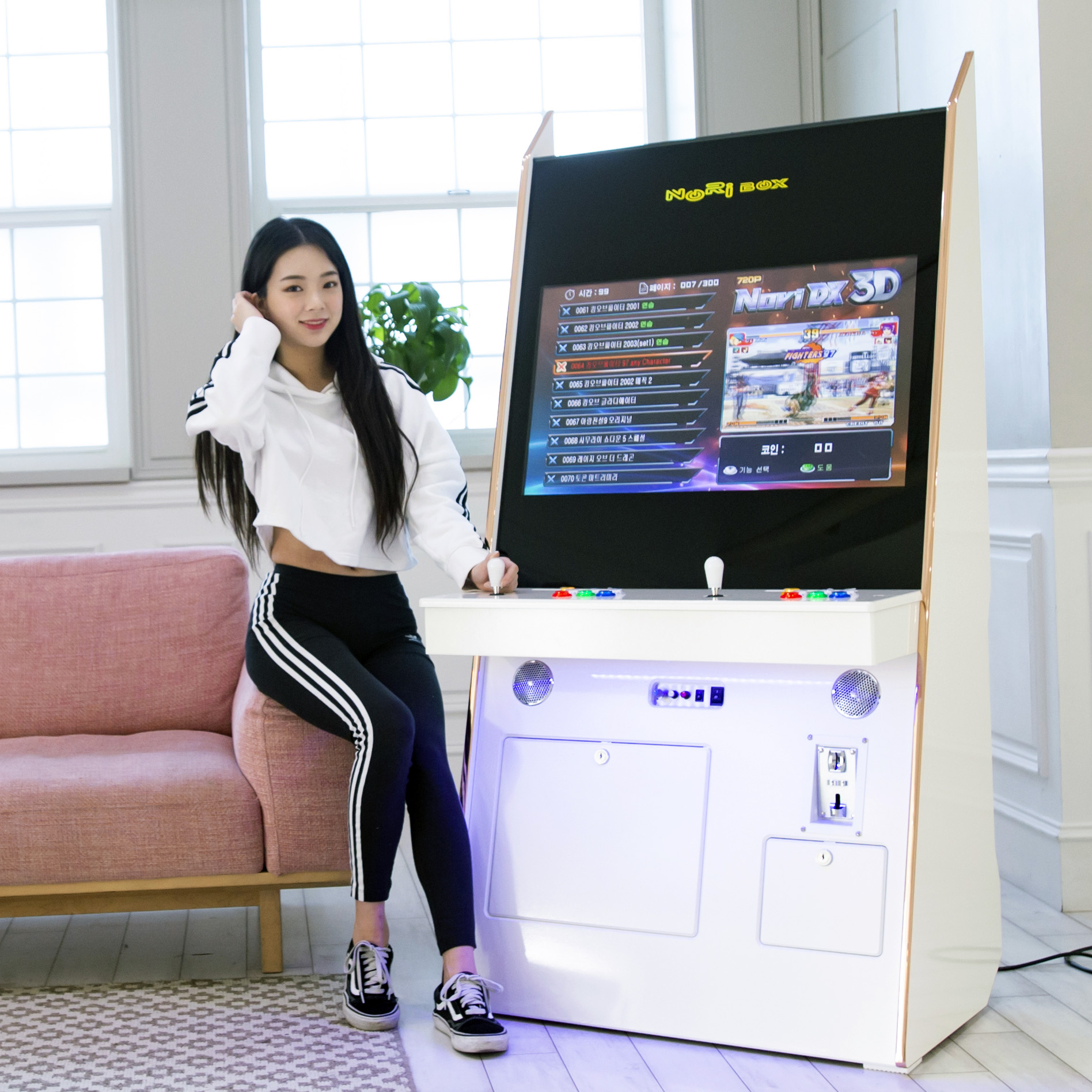 노리박스 32 강화유리 스탠드형 오락실게임기 DX팩 오락기