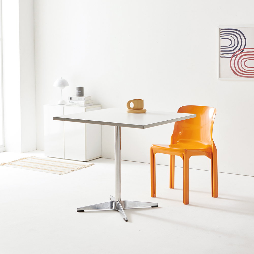 플랜 사각 카페 업소용 테이블 식당 식탁 2인 600 화이트