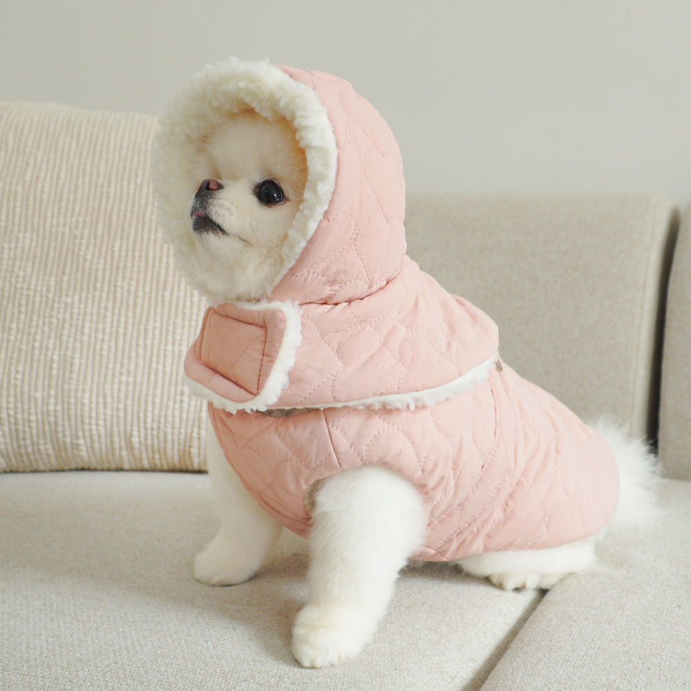 초코펫하우스 강아지패딩 하네스 강아지옷 산책왕 패딩 S