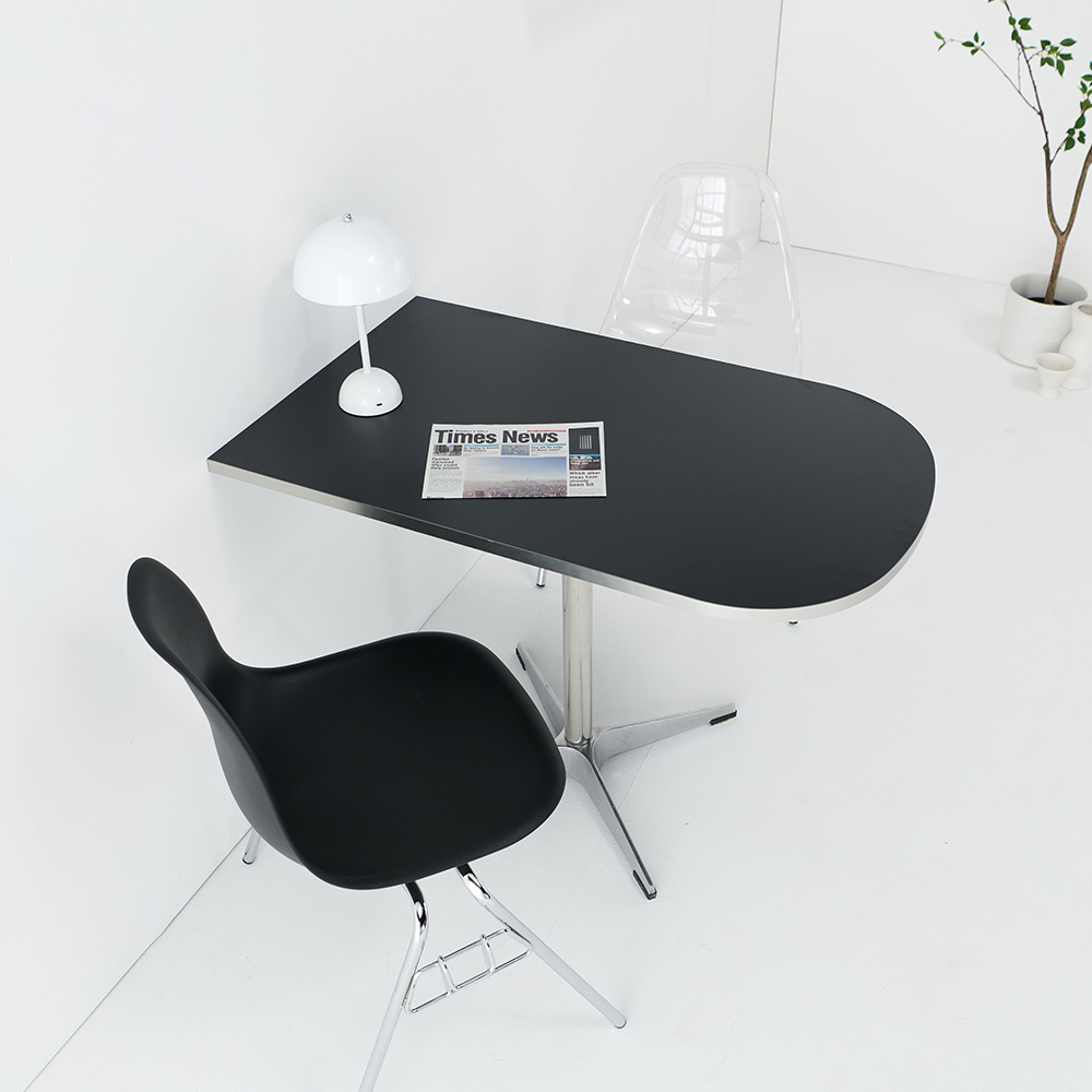 플랜 반타원 카페 테이블 식탁 반원 원룸 1000 블랙