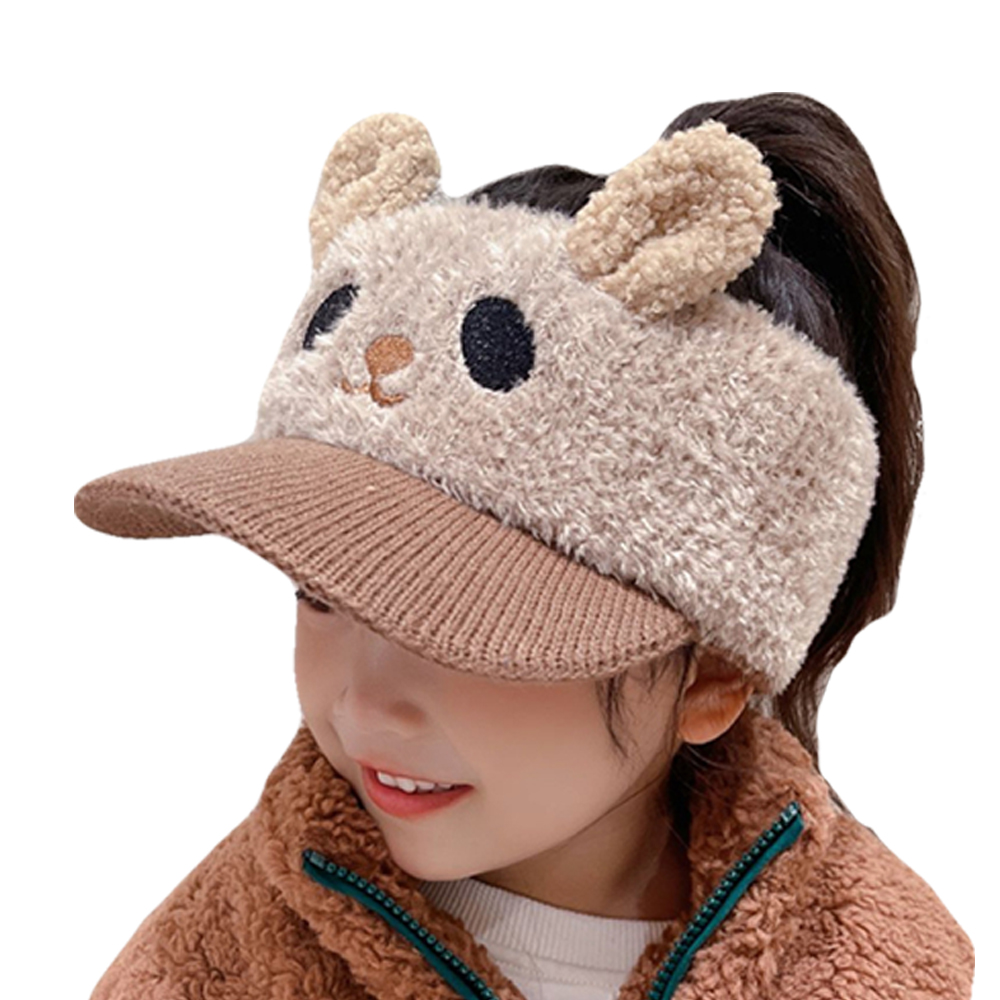 여아 유아 키즈 아동 초등 학생 어린이 겨울 방한 털 니트 캡 썬캡 헤어 밴드 모자 아기 - 상세 이미지 4
