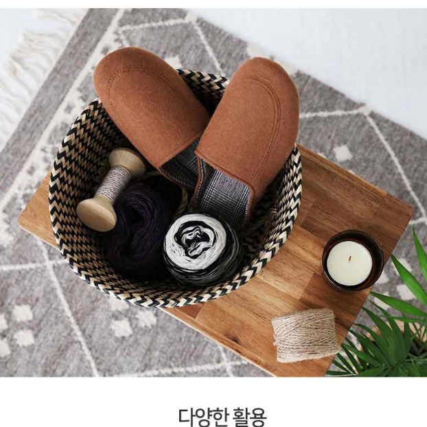 라탄 꽃바구니 재료 손잡이 원형 왕골 미니라탄바구니 이미지 6