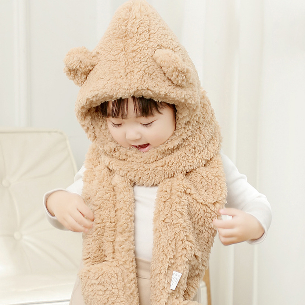 유아 키즈 여아 아동 초등 어린이 겨울 방한 털 방한 모자 목도리 장갑 세트 - 상세 이미지 4