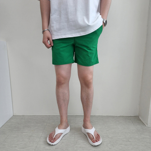 남자 반바지 빅 사이즈 밴딩 형광 비치웨어 숏팬츠 - 상세 이미지 4