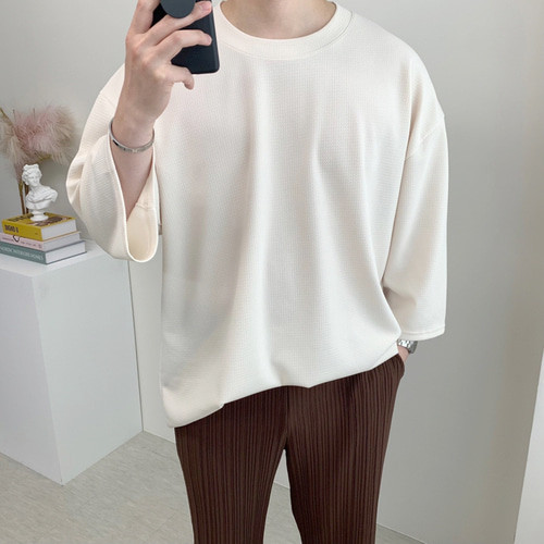 남자7부티셔츠 빅사이즈반팔 무지티