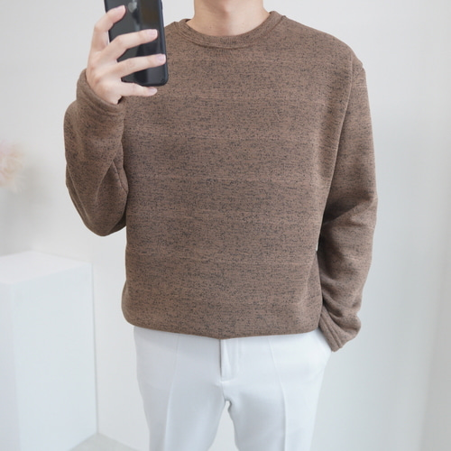 겨울 기모 데일리 남자 루즈핏 울 기모 니트티 6컬러 이미지 2