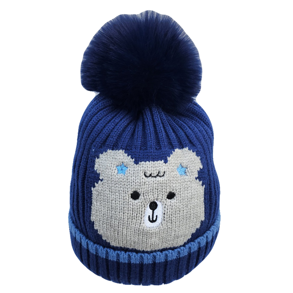 겨울 유아 키즈 아동 어린이 남아 여아 초등 학생 방한 털 니트 곰돌이 방울 비니 모자 - 상세 이미지 4