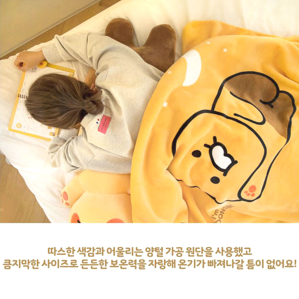 춘식이 담요 대형 보온력 양털 캠핑 휴대용 양면 극세사 이불 겨울 쇼파 캐릭터 소파 애착 - 상세 이미지 3