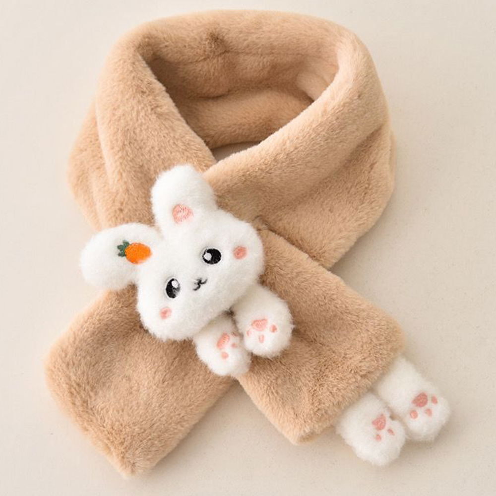 여아 목도리 유아 아동 키즈 어린이 초등 겨울 털 방한 토끼 머플러 - 상세 이미지 5
