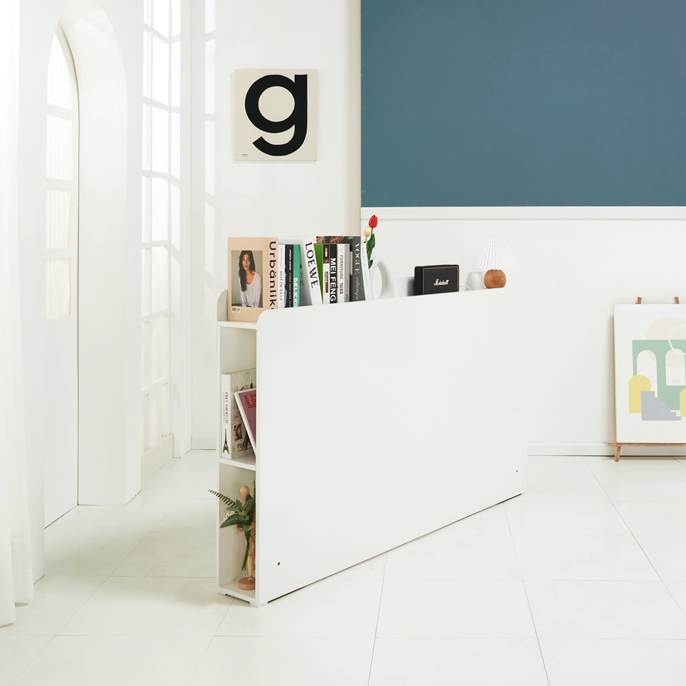 침대헤드보드 저상형 침대헤드 선반 프레임 수납 Q(퀸), 화이트