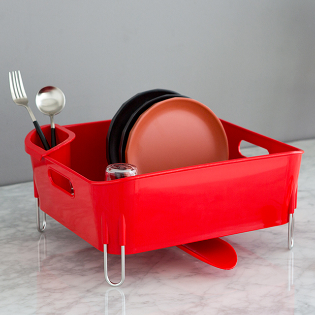 DULCE 식기건조대 365 스테인리스스틸/레드