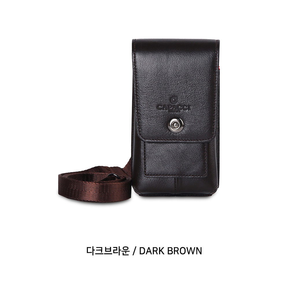 남자 핸드폰 가방 고급 천연 가죽 휴대폰 미니백 나들이 외출 여행 작은 소형 메신저백 - 상세 이미지 3