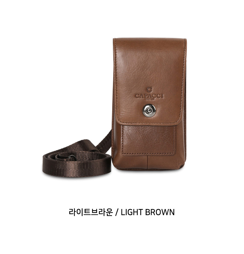 남자 핸드폰 가방 고급 천연 가죽 휴대폰 미니백 나들이 외출 여행 작은 소형 메신저백 - 상세 이미지 4