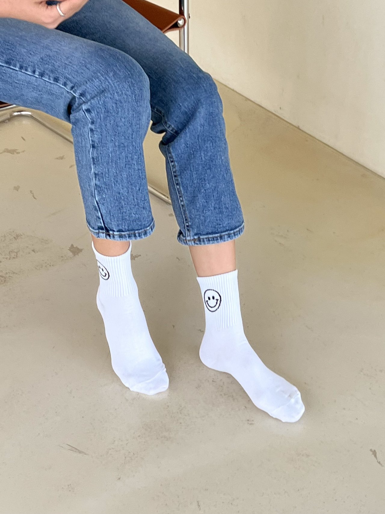 [리햅] 리얼 스마일 베이직 캐주얼 데일리 면 양말 여성 삭스 이미지 6