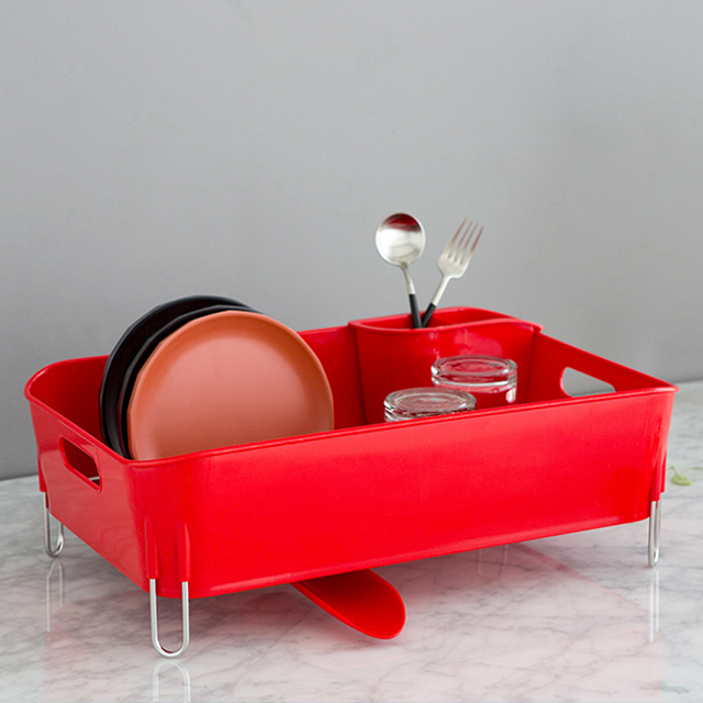 DULCE 식기건조대 505 스테인리스스틸/레드