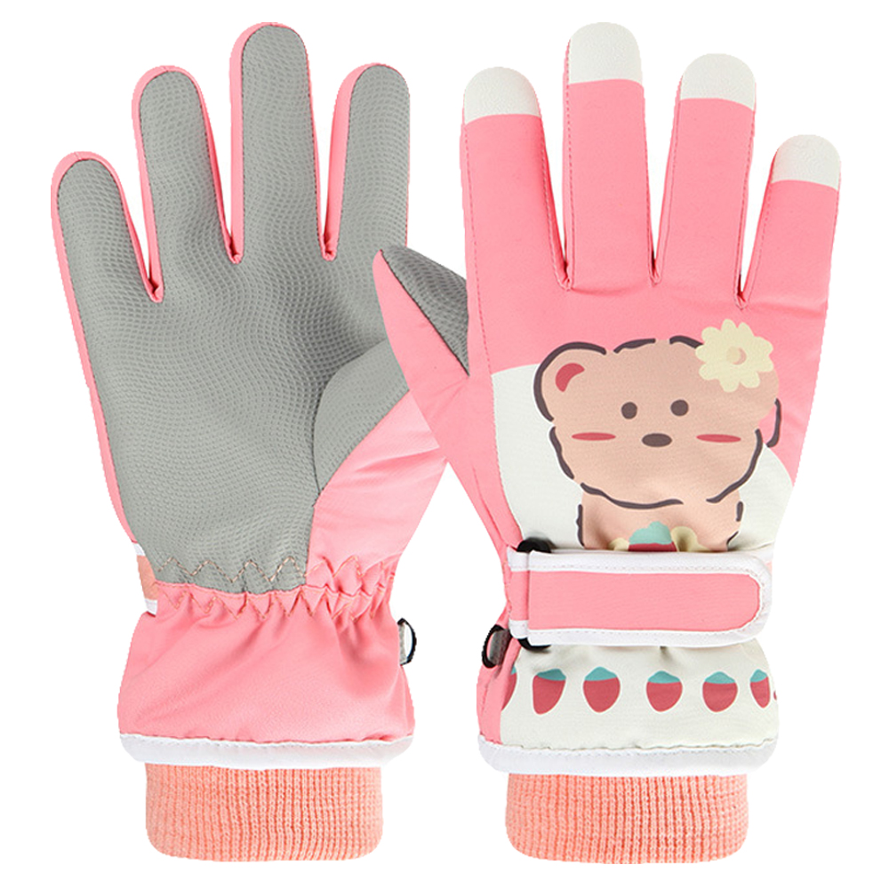 유아 아동 키즈 여아 남아 어린이 초등 학생 주니어 겨울 털 방한 손가락 스키 패딩 장갑 - 상세 이미지 2
