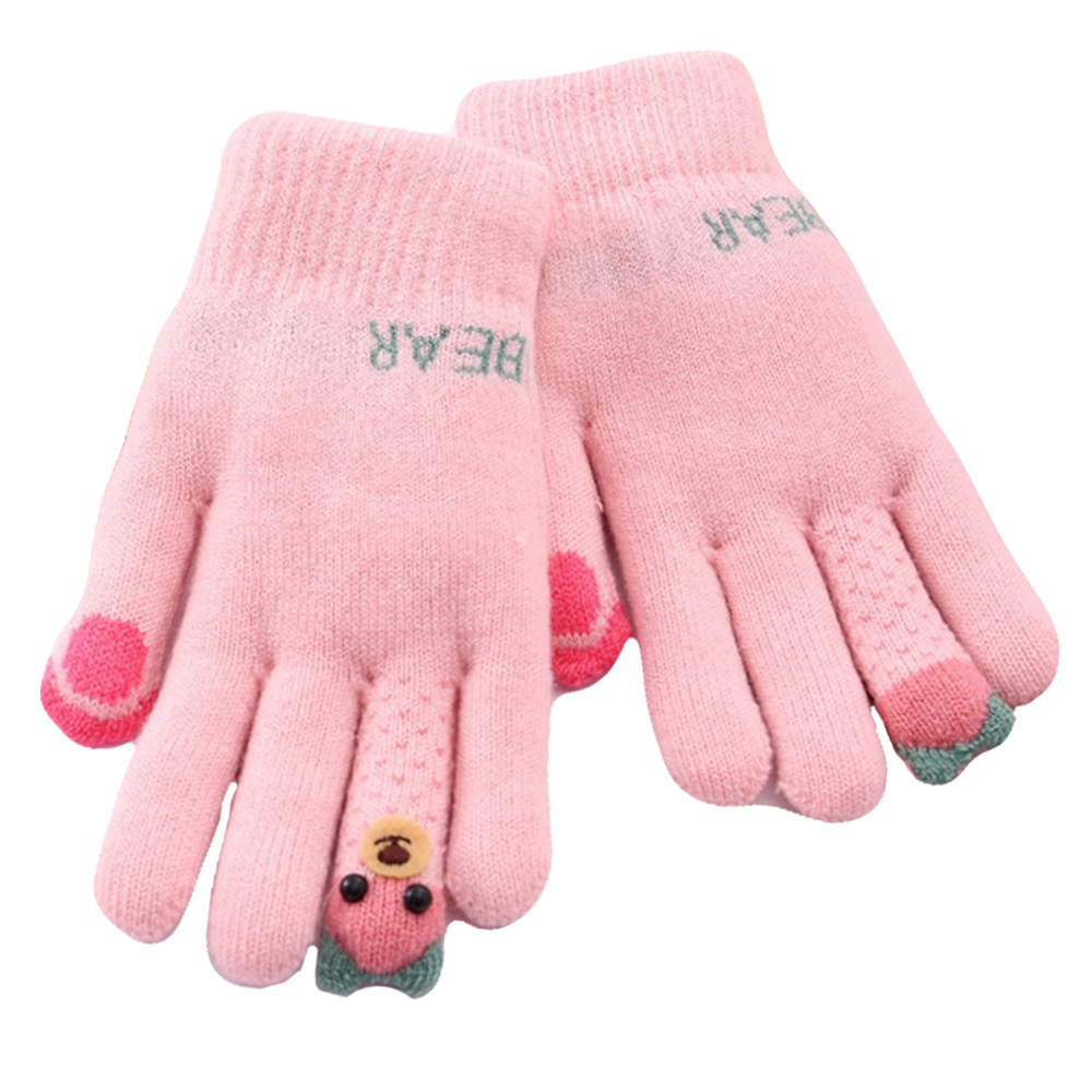 유아 키즈 아동 여아 남아 초등 학생 어린이 겨울 방한 니트 털 손가락 캐릭터 장갑 - 상세 이미지 2