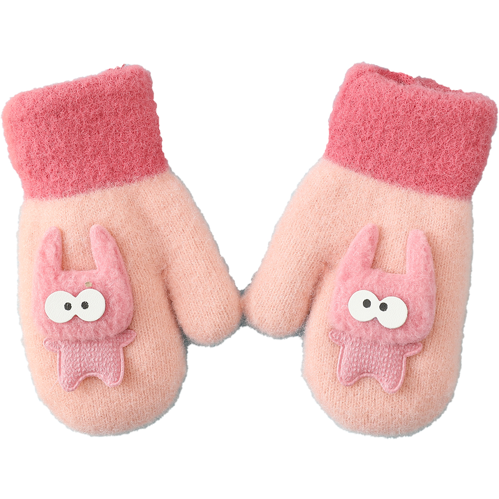 유아 키즈 아동 여아 남아 어린이 아기 겨울 방한 니트 털 벙어리 귀여운 캐릭터 장갑 - 상세 이미지 3