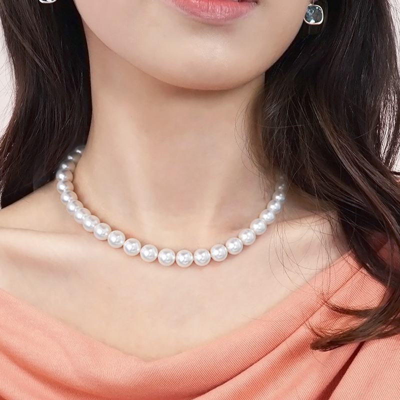 오스트리아 크리스탈 스왈 펄 진주목걸이 4mm/6mm/8mm 이미지 7