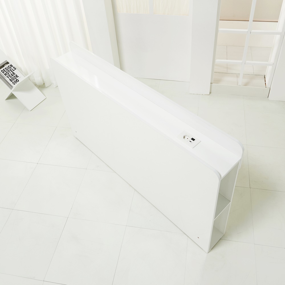 침대헤드보드 저상형 침대헤드 선반 프레임 수납 Q(퀸), 화이트