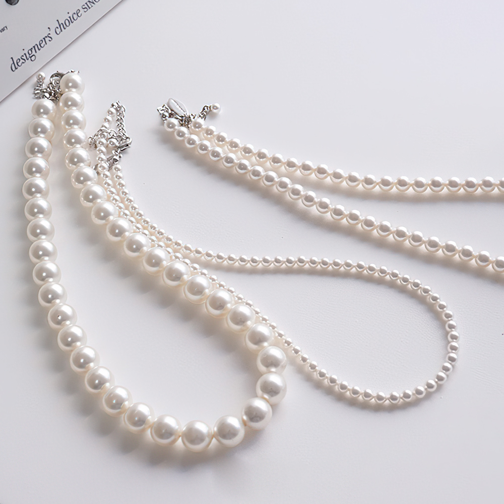 오스트리아 크리스탈 스왈 펄 진주목걸이 4mm/6mm/8mm - 상세 이미지 4