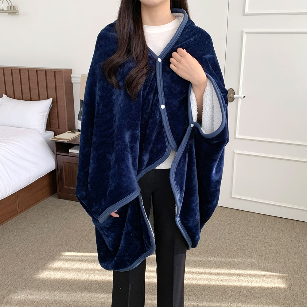 송강 무릎 담요 똑딱이 극세사 밍크 캠핑 입는 블랭킷 양털 겨울 망토 쇼파 차량용