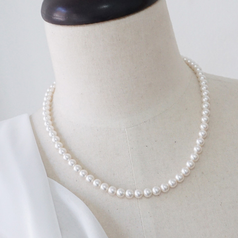 오스트리아 크리스탈 스왈 펄 진주목걸이 4mm/6mm/8mm - 상세 이미지 5