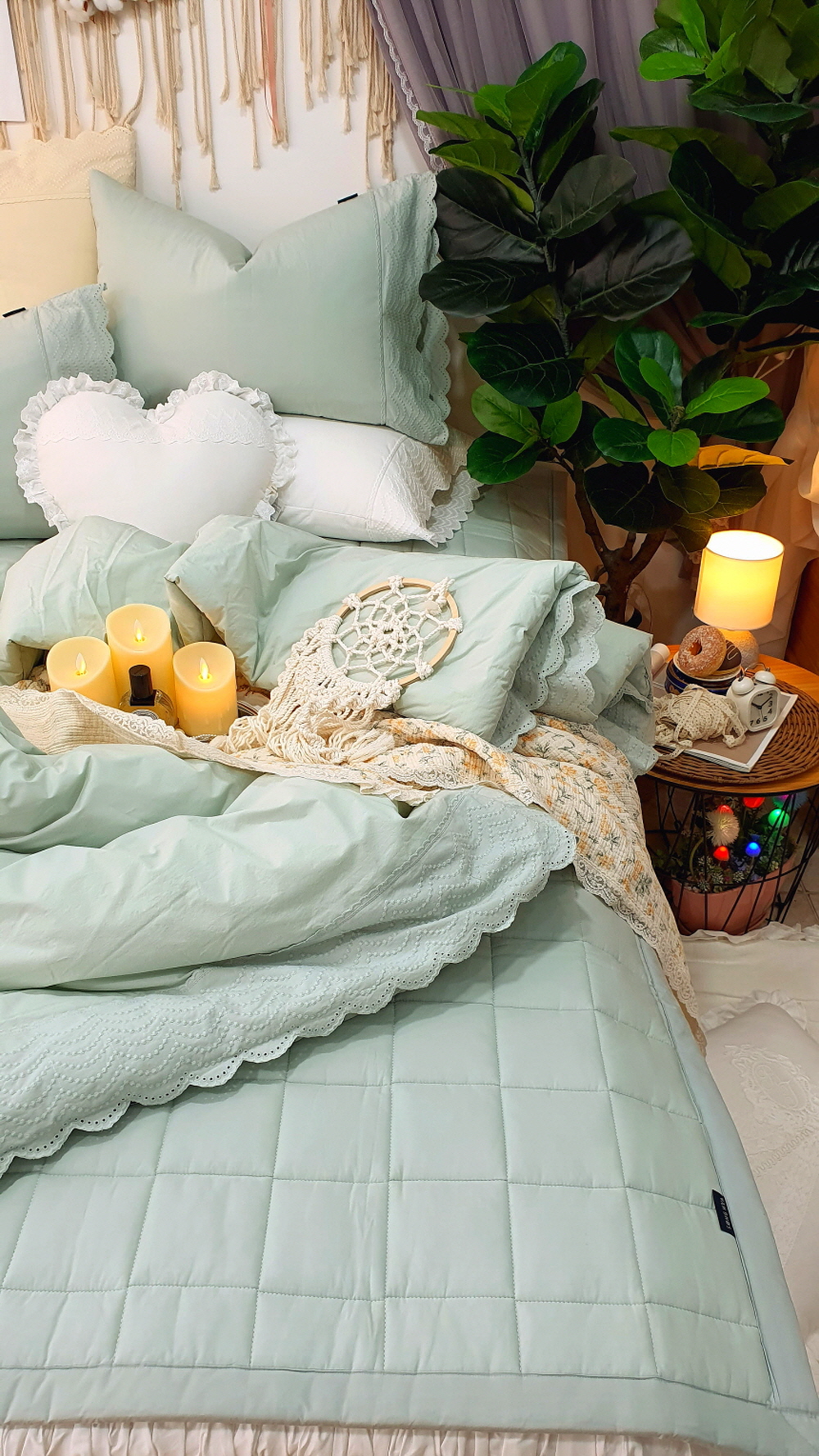 오월 ﻿비즈레이스 알러지케어 오가닉 고밀도 순면 침대패드 고정밴드