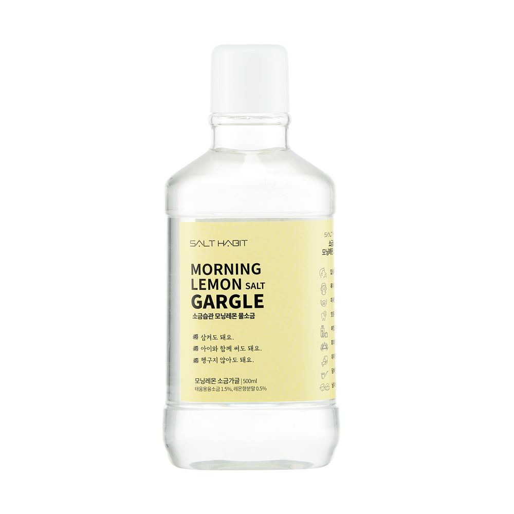 잇몸부었을때 물소금 500ml 신안 천일염 어린이 소금가글 천연치약 소금습관 - 상품 이미지