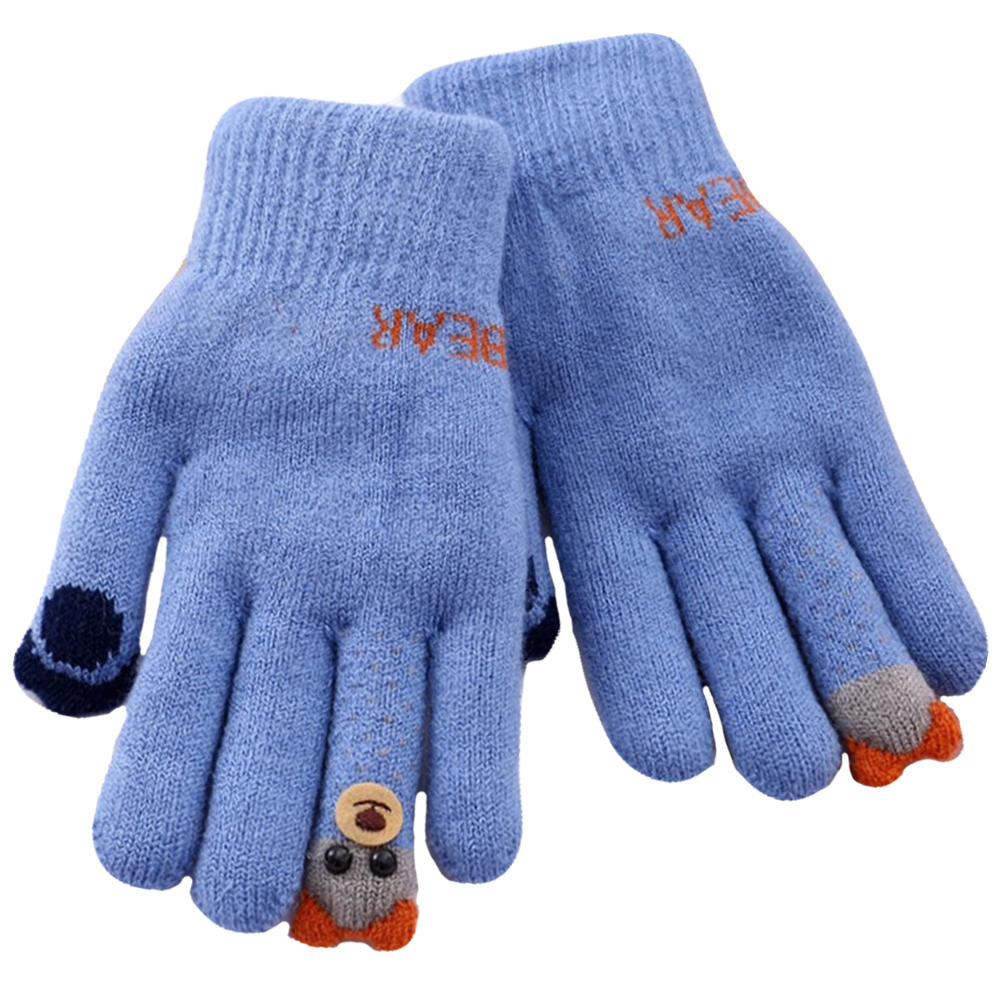 유아 키즈 아동 여아 남아 초등 학생 어린이 겨울 방한 니트 털 손가락 캐릭터 장갑 - 상세 이미지 4