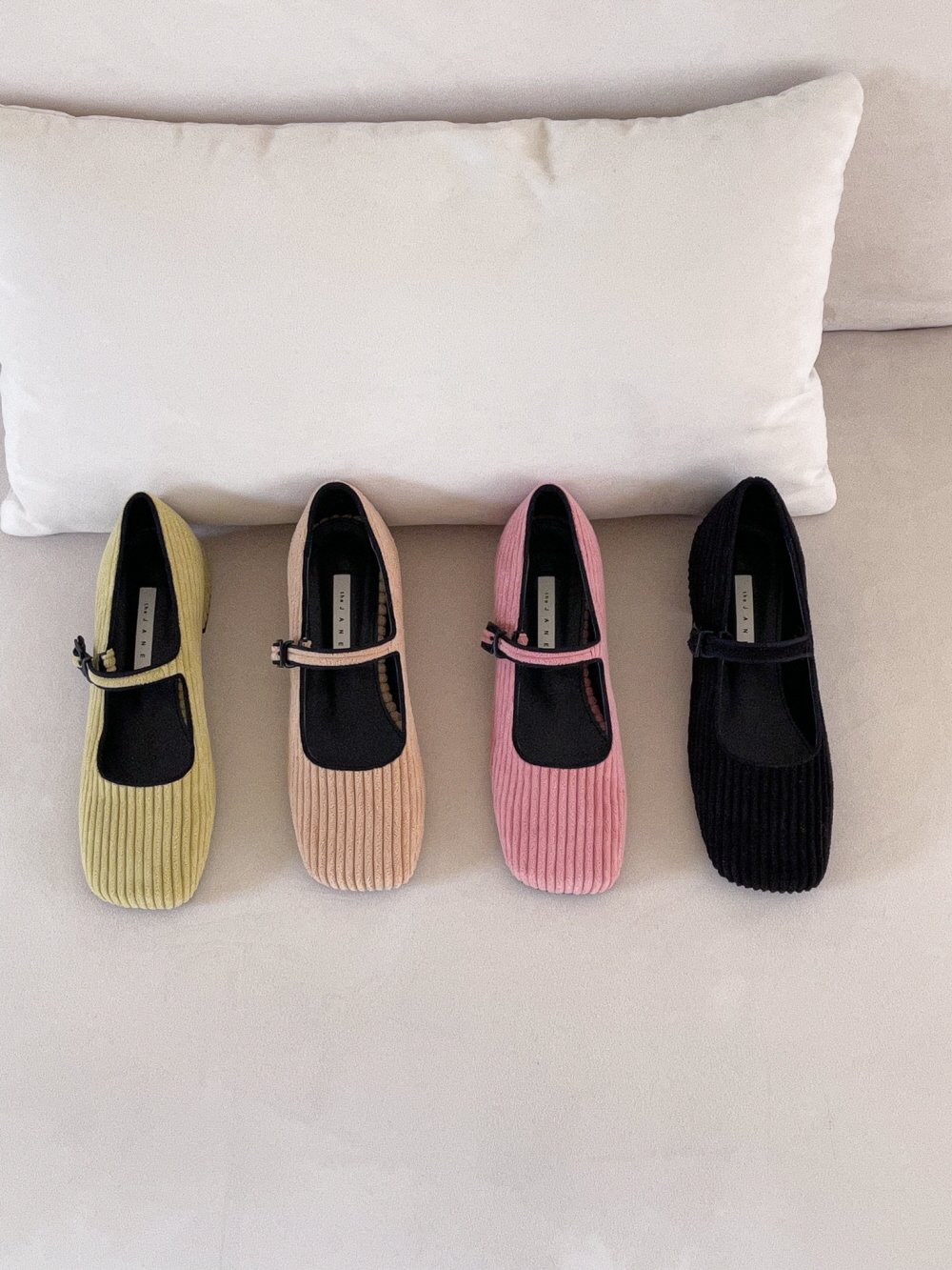(225-250) 데일리 코듀로이 골덴 메리제인 버클 스퀘어 펌프스 통굽 쿠션 힐 4cm 상세 이미지 2