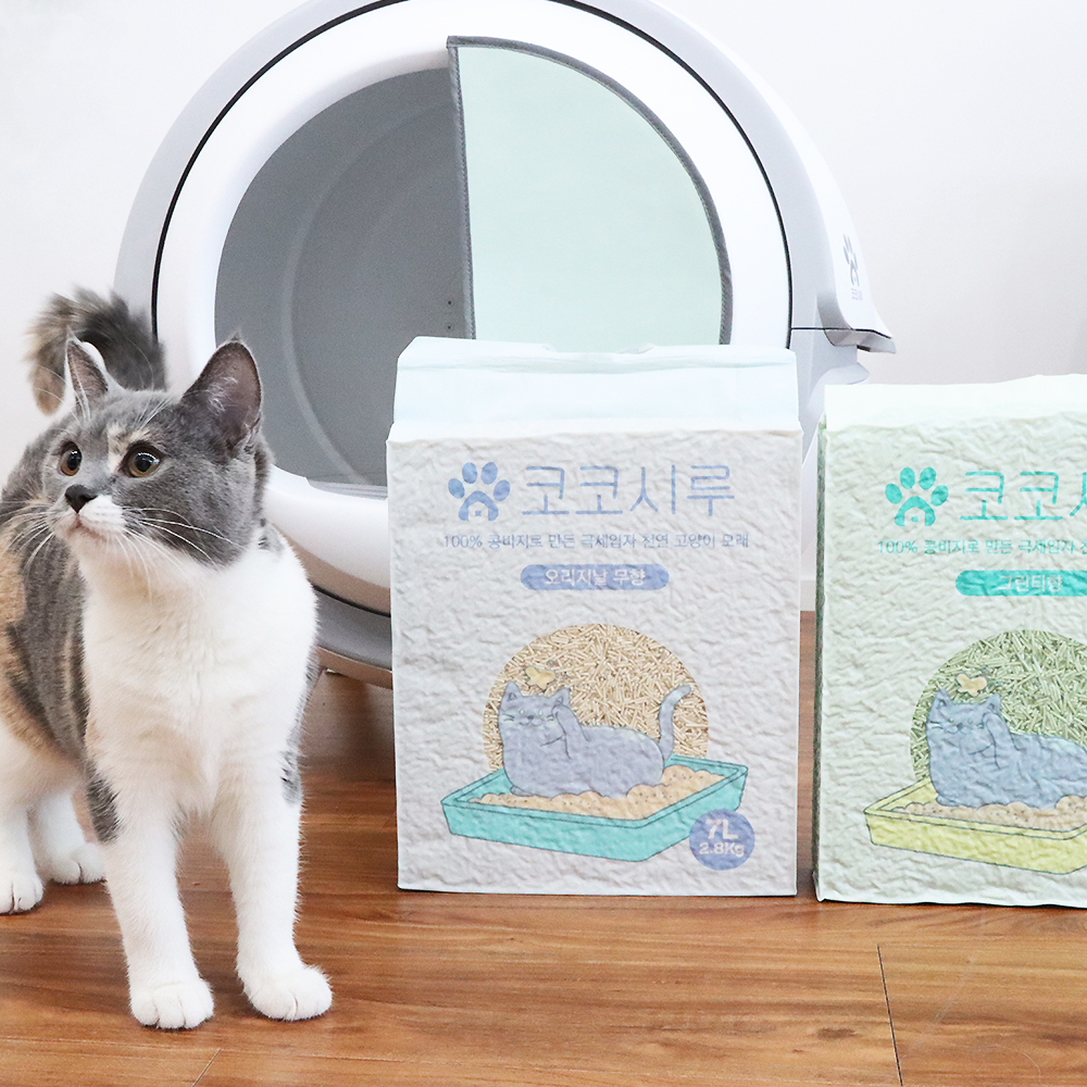 코코시루 고양이 두부모래 먼지없는 고양이 모래 초극세입자 오리지날, 2.8kg, 4개 - 상세 이미지 2