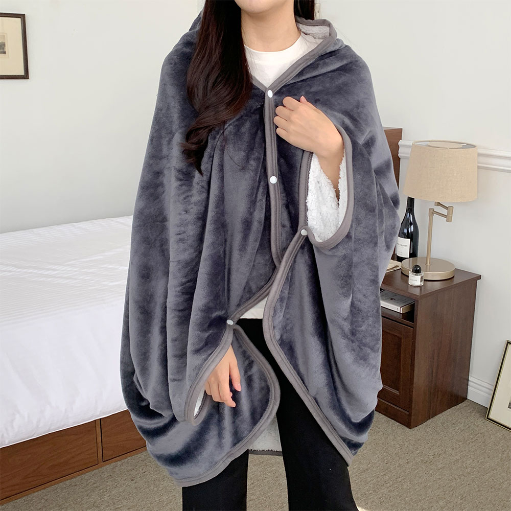 송강 무릎 담요 똑딱이 극세사 밍크 캠핑 입는 블랭킷 양털 겨울 망토 쇼파 차량용