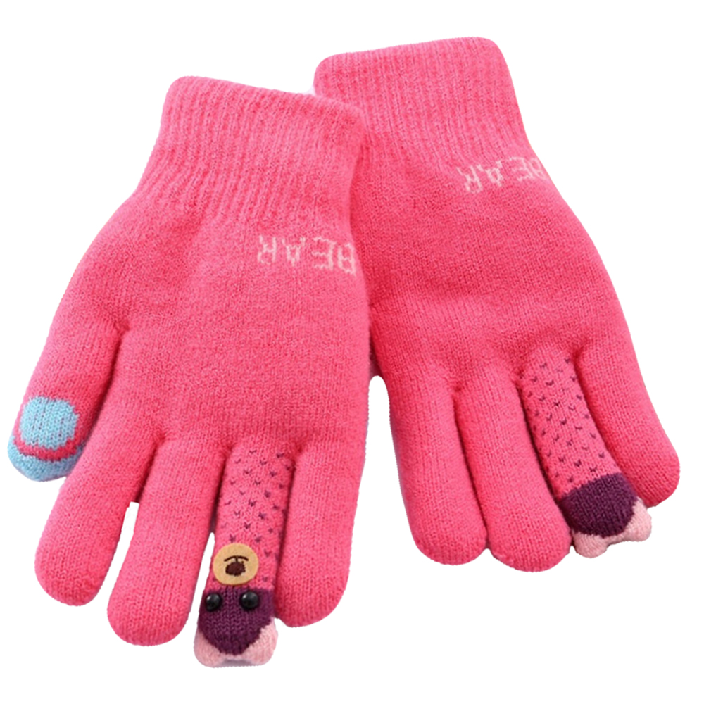 유아 키즈 아동 여아 남아 초등 학생 어린이 겨울 방한 니트 털 손가락 캐릭터 장갑 - 상세 이미지 3